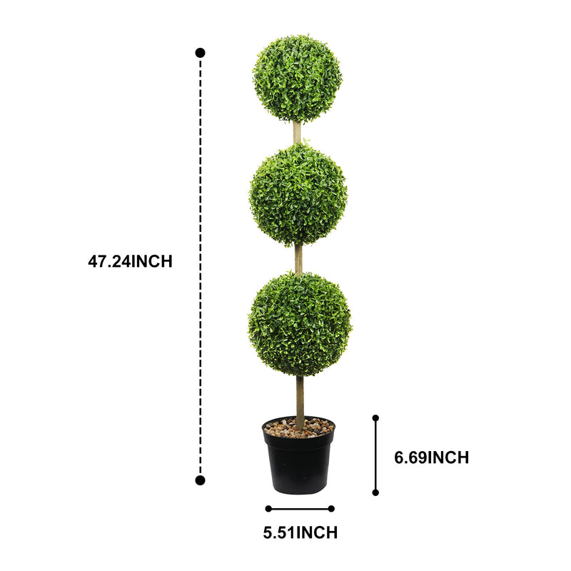 Artificial Tree Topiary Ball  Triple Ball