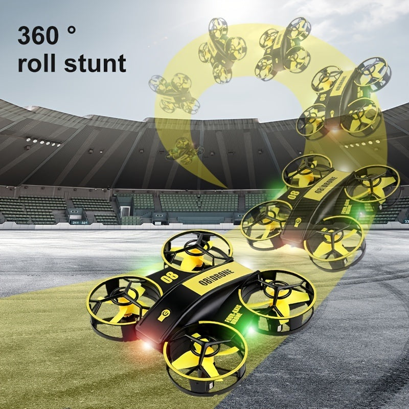 Remote Control Four-axis Sensing Flyer Interactive Light Hand Throw Drone; Fixed Height Remote Control Airplane Toy