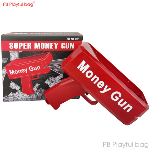 Electric Money Gun Ver.1 with 100pcs Props Money Cash Banknote Spray gun Adult Party Wedding Supplies Children toys AC98