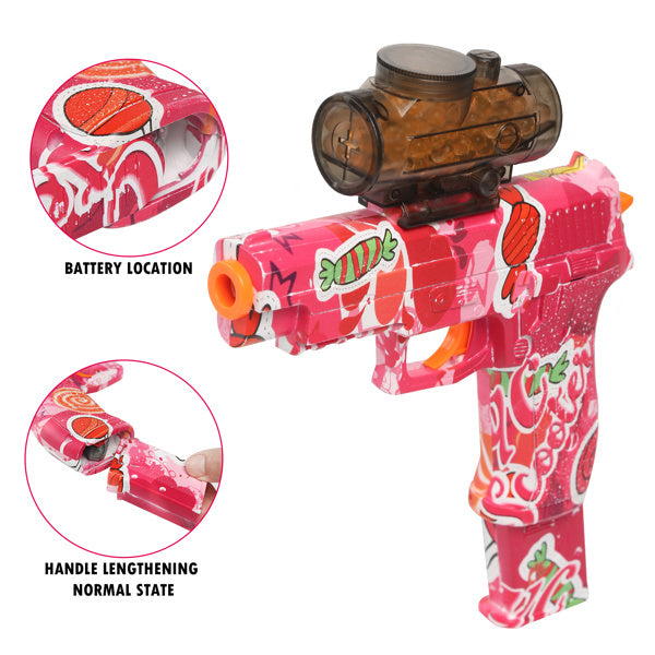 Electric Gel Ball Blaster Toy Guns; Full Auto Splatter Ball Blasters with 11000 Water Bead Rechargeable Battery Powered; Shoot Up to 65 Ft; Gel Ball Blaster for Boys & Girls