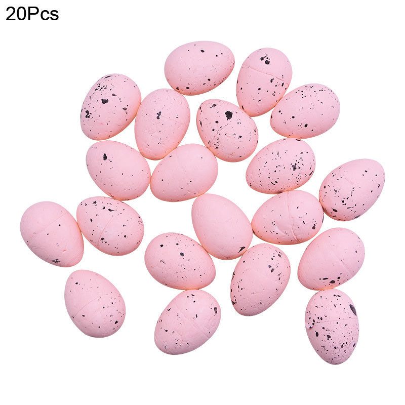 20pcs Foam Easter Eggs; Happy Easter Decorations; Painted Bird Pigeon Eggs; DIY Craft; Kids Gift; Home Decor; Easter Party Supplies