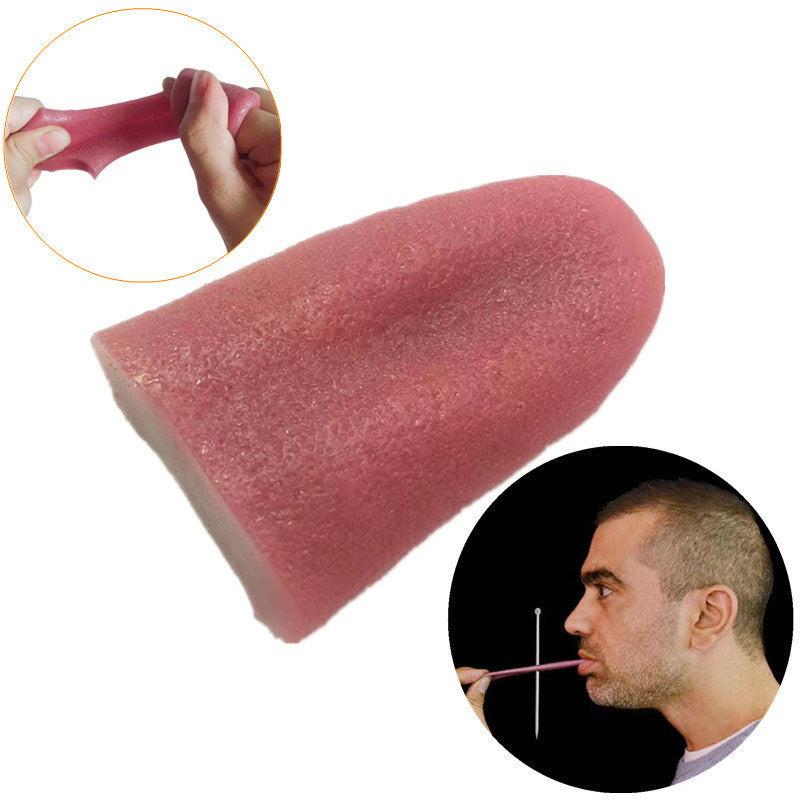 1Pcs Steel needle piercing tongue magic props Halloween April Fool's Tricky tongue toy fake tongue simulation tongue