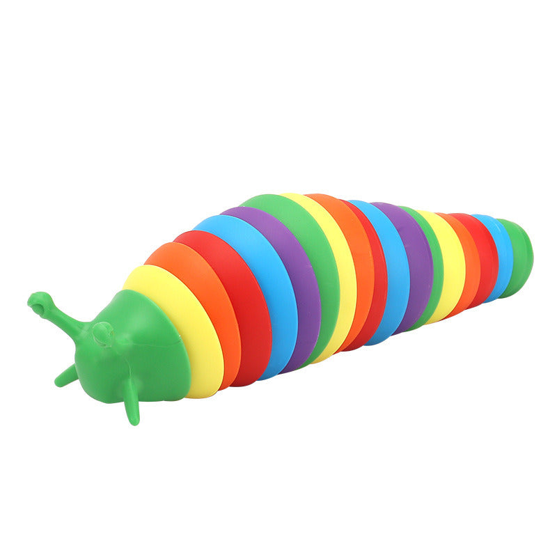 Fidget Slug; Articulated Sensory Slug Toy Makes Relaxing Sound; Caterpillar Fidget Toys Stress Relief Gifts