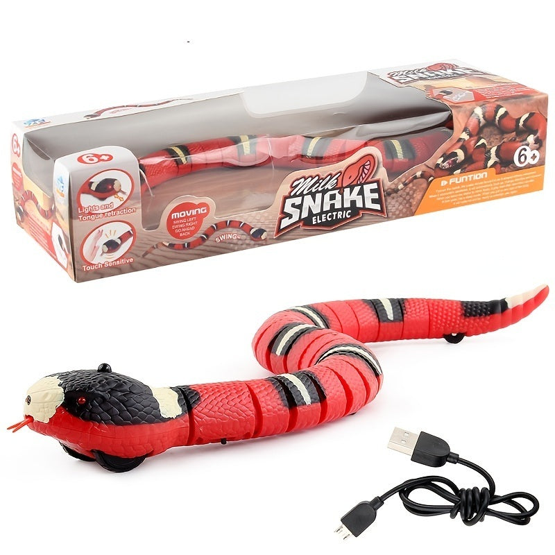 New And Strange Trickster Toy; Reptile Remote Control Rattlesnake Induction Cobra Silvery Snake Funny Toy; Education Snake Children's Toy Induction Infrared Toy