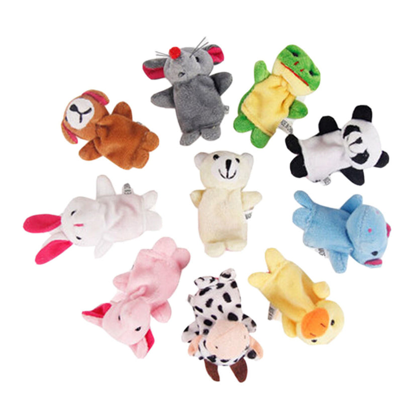 10Pcs Cute Animals Finger Puppets Story Telling Puppets, 2.5x2.1inch in Random Style