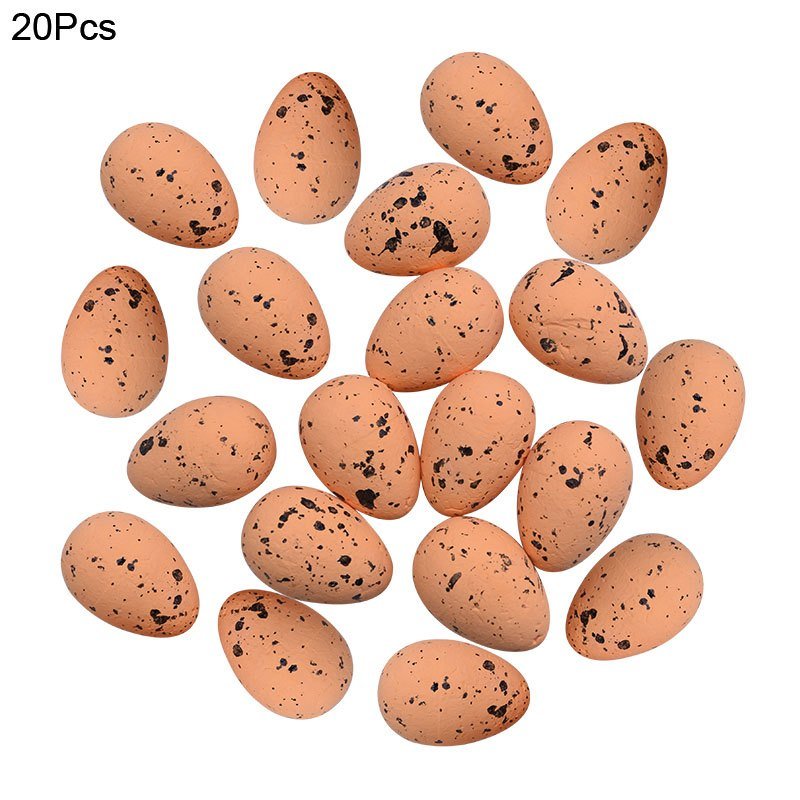 20pcs Foam Easter Eggs; Happy Easter Decorations; Painted Bird Pigeon Eggs; DIY Craft; Kids Gift; Home Decor; Easter Party Supplies