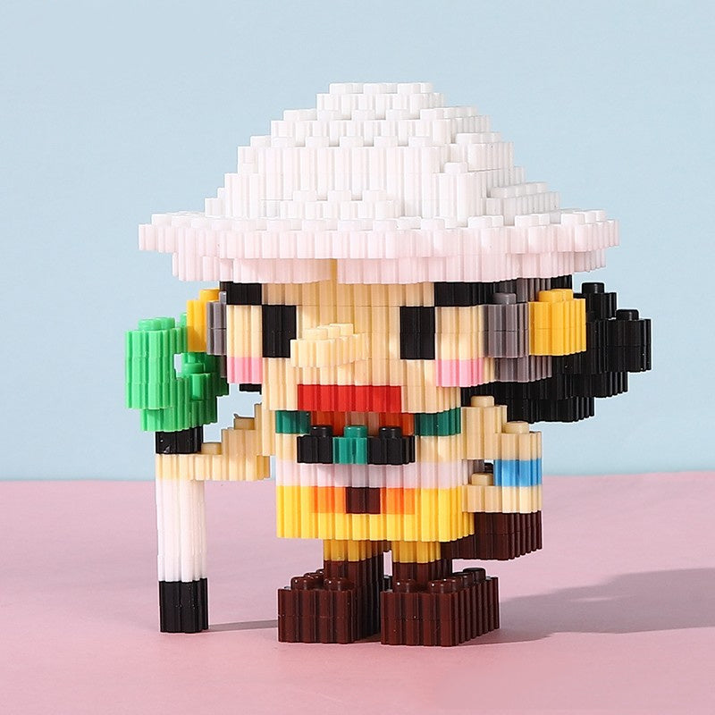 One Piece Miniature Small Particle Building Blocks Assembled Toys Creative Luffy Joe Ba Sorong Jigsaw Toys