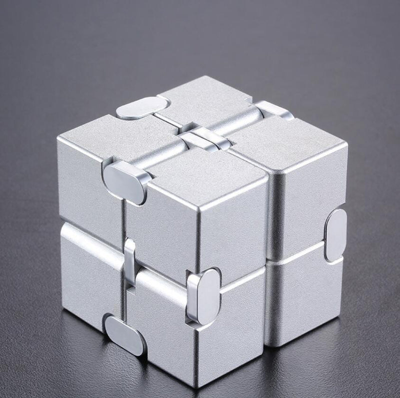 Stress Relief Toy Premium Metal Infinity Cube Portable Decompresses Relax Toys for Adults Men Women