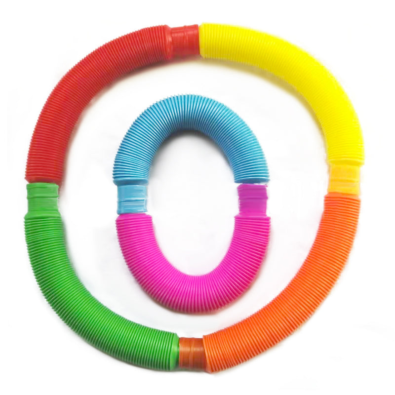 1pc Fidget Toys Creative Magical Toy Colorful Circle Funny Toys Folding Plastic Pop Tube Coil Children'S Development Educational