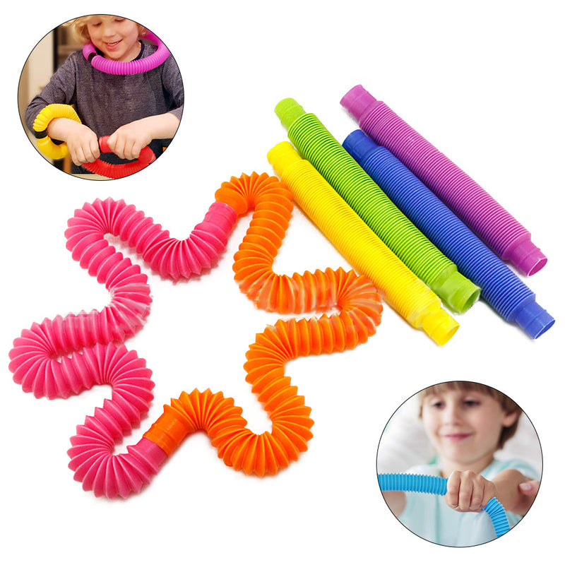 1pc Fidget Toys Creative Magical Toy Colorful Circle Funny Toys Folding Plastic Pop Tube Coil Children'S Development Educational