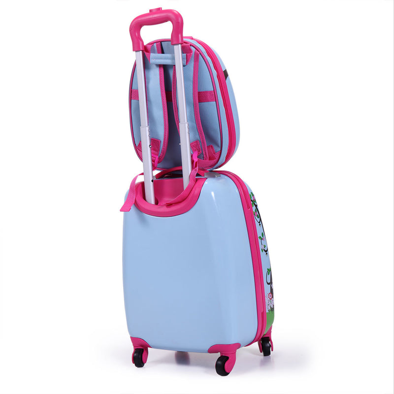 2 PCS Kids Luggage Set, 12\" Backpack and 16\" Spinner Case with 4 Universal Wheels, Travel Suitcase for Boys Girls