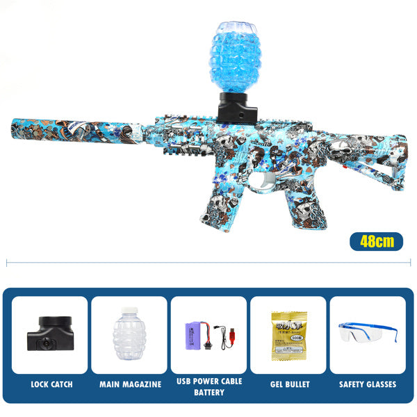 Splatter Ball Gun Gel Ball Blaster Toy Guns; NO for Nerf Guns EVA Bullet; Electric M416 with 11000 Non-Toxic; Eco-Friendly; Biodegradable Gellets; Outdoor Yard Activities Shooting Game(Mini)