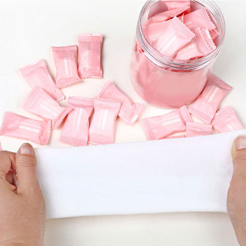 30pcs Compressed Travel Cotton Towel Magic Towel Portable Face Towel Soft Napkin Perfect Candy Tissue Water Wet Cleaning Wipe