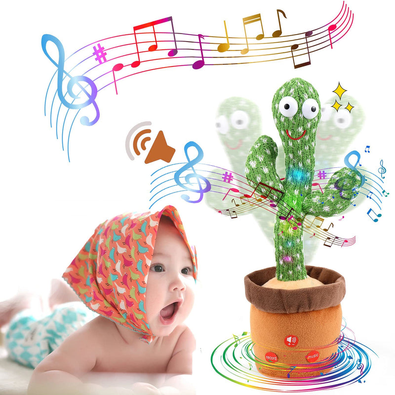 Baby Dancing Cactus Talking Cactus Toys; Wriggle Singing Cactus Repeats What You Say; Baby Boy Toys; Plush Electric Speaking Cactus ; Baby Girl 15 Second Voice Recorder Toy