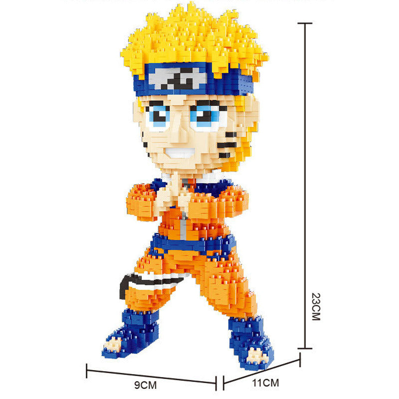 Naruto Series Kakashi Naruto Sasuke Microparticle Building BlocksCreative Puzzle Assembling ToysPuzzle Anime Model Toys