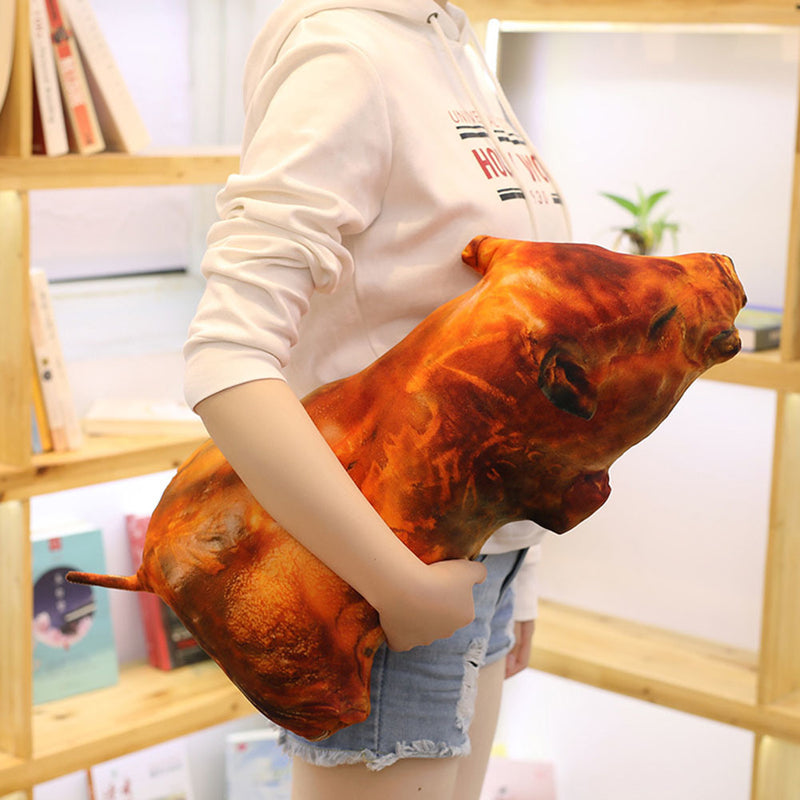 Novelty Simulation Tempted Roast Pig Trick Plush Toy 60cm for Festival Gift Sofa Decor