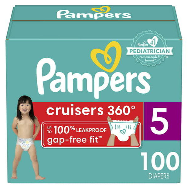 Pampers Cruisers 360 Enormous Pack Diapers Size 4, 100 Count