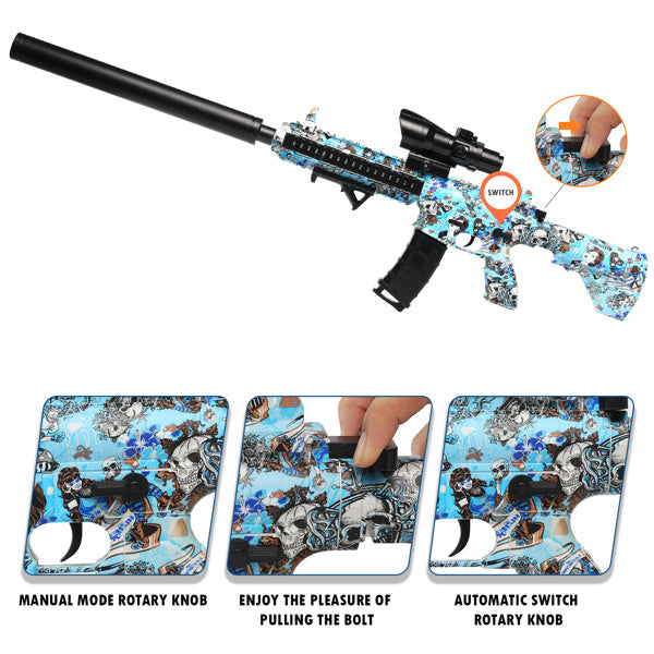 Splatter Ball Gun Gel Ball Blaster Electric Toy Guns; Kid Electric Toy Guns with 11000 Non-Toxic; Eco-Friendly; Biodegradable Gellets; Kid Outdoor Yard Activities Shooting Game