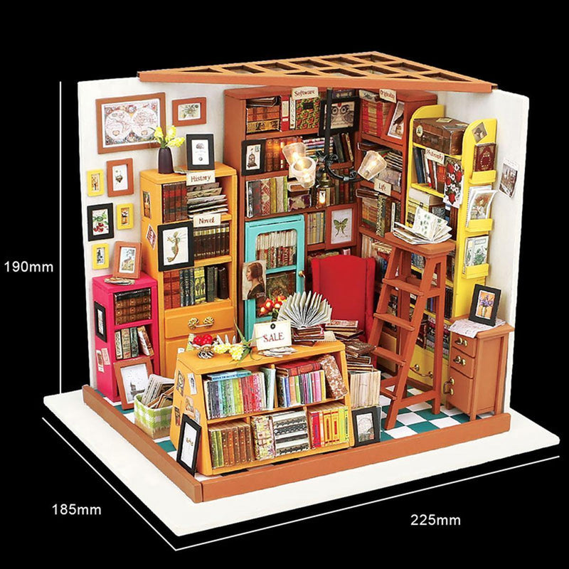 Robotime Rolife Miniature Dollhouse Wooden Birthday Gift DG102 Sam's Study Room