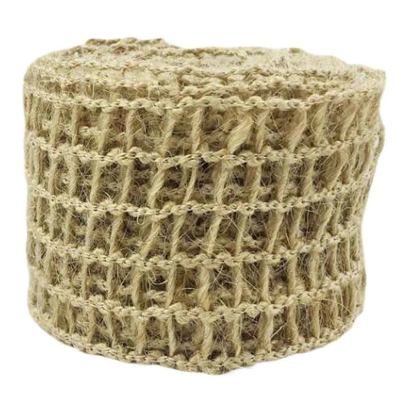 10 Yards Weaving Grid Jute Burlap Ribbon for DIY Crafts Wedding Party Decor Gift-Wrapping, 45mm Wide