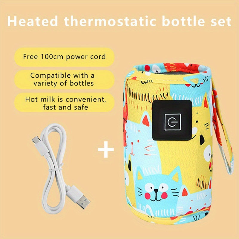 USB Milk Water Warmer; Travel Stroller Insulated Bag; Baby Nursing Bottle Heater; Newborn Infant Portable Bottle Feeding Warmer