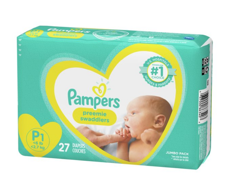 Pampers Swaddlers Diapers Size Preemie, 27 Count