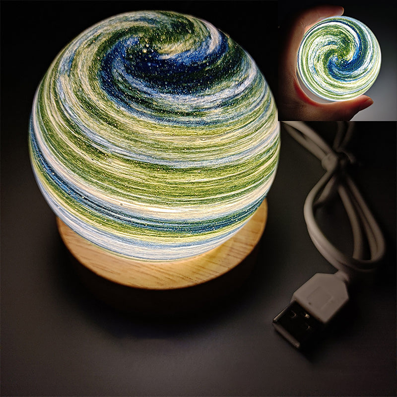 USB Fantasy Rainbow Planet Light Astronomical Ornaments Desktop Decorative Lights Art Crafts Wooden Case Gifts for Wedding Party