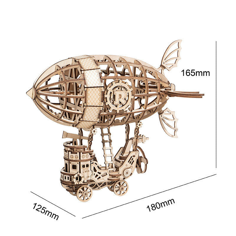 New Wooden Diy Assembled Three-Dimensional Puzzle Model Pumpkin Car Ferris Wheel Carousel Sailboat Creative Assembly Ornaments