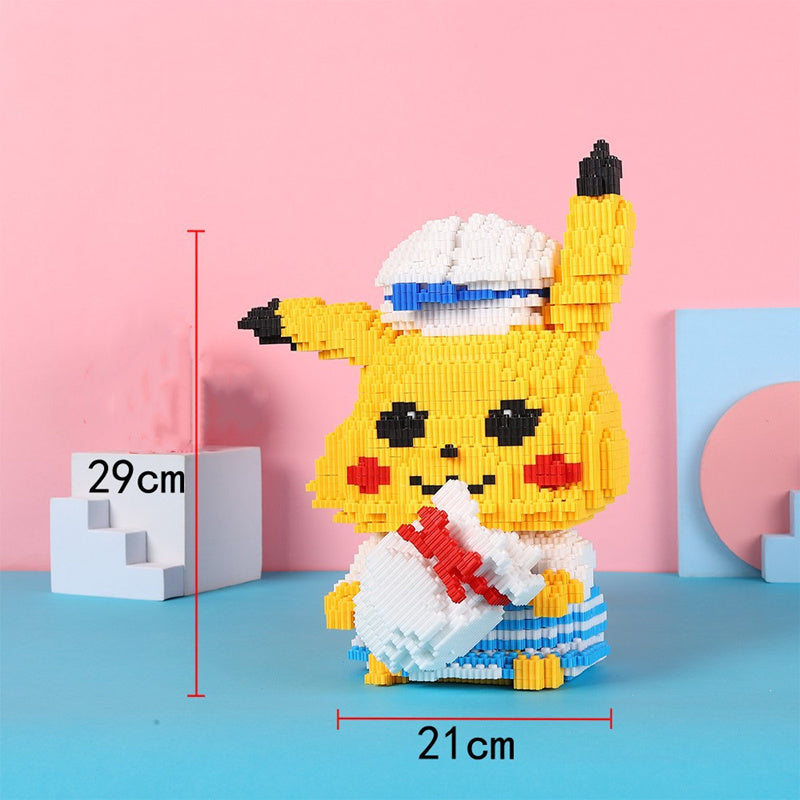 Pokemon Toy Series Building Blocks Pikachu Fire Dragon Fat Ding DIY Compatible Diamond Particle Pokémon Building Block Toy Gift