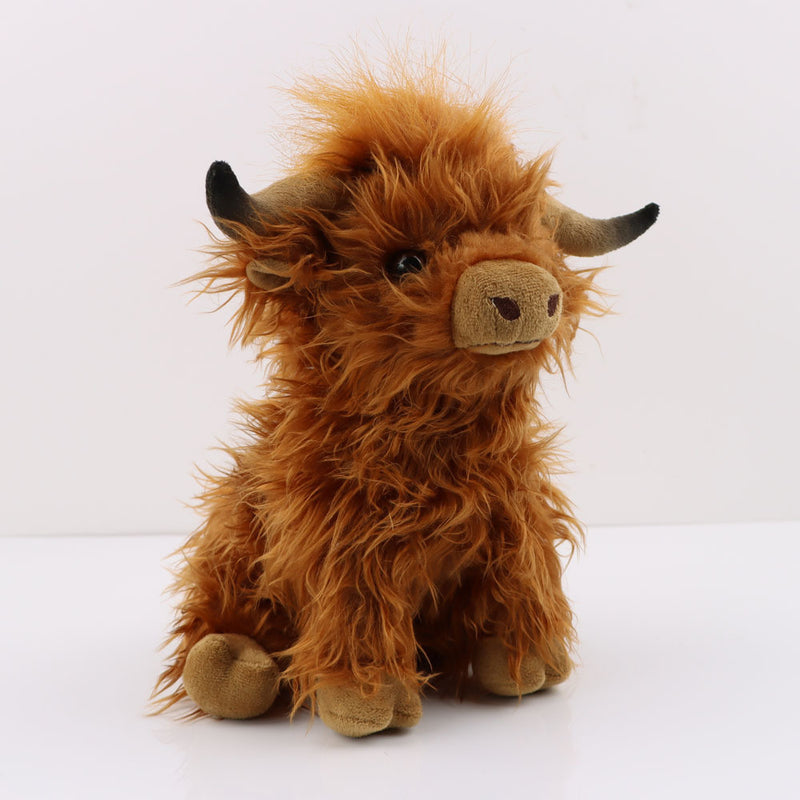 Highland Cow Plush Toy; 27CM/11''; Cute Highland Cattle Soft Stuffed Doll; Cow Plush Pillow For Kids And Fans Christmas Gift