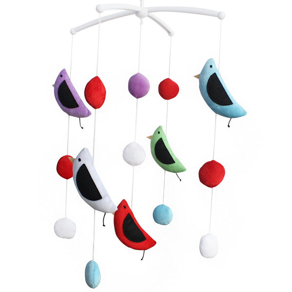 Colorful Birds Handmade Baby Crib Mobile Infant Musical Mobile Boys Girls Nursery Hanging Toy