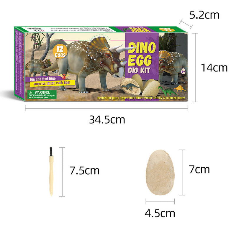 12 PCS Dinosaur Eggs - Dino Egg Dig Kit Dinosaur Toys for Kids; Easter Eggs Excavation Dinosaur Toys for Kids 3-5 5-7; Archaeology Science Kit Party Gifts for Boys & Girls