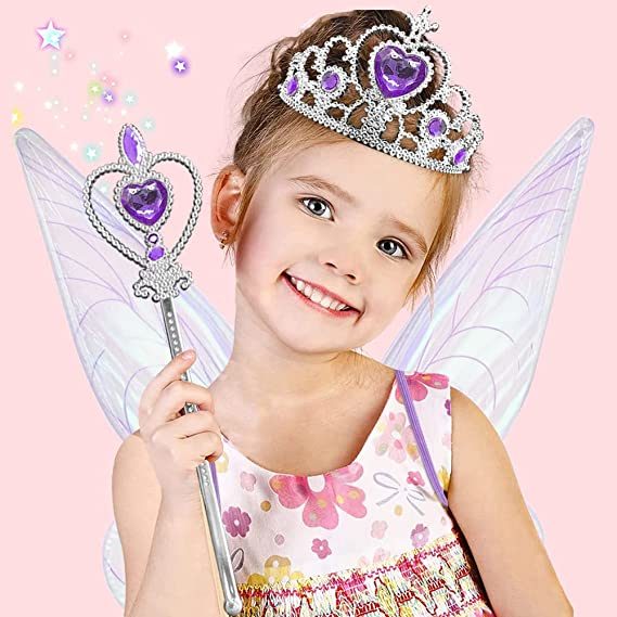 Angel wings headband fairy stick three-piece set; Fairy Wings Dress Up Sparkling Sheer Wings for Kids Girls Women