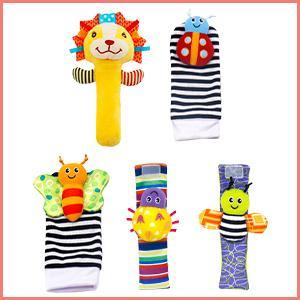 Baby (boys and girls) plush toys for toddlers; wrist rattles; rattles