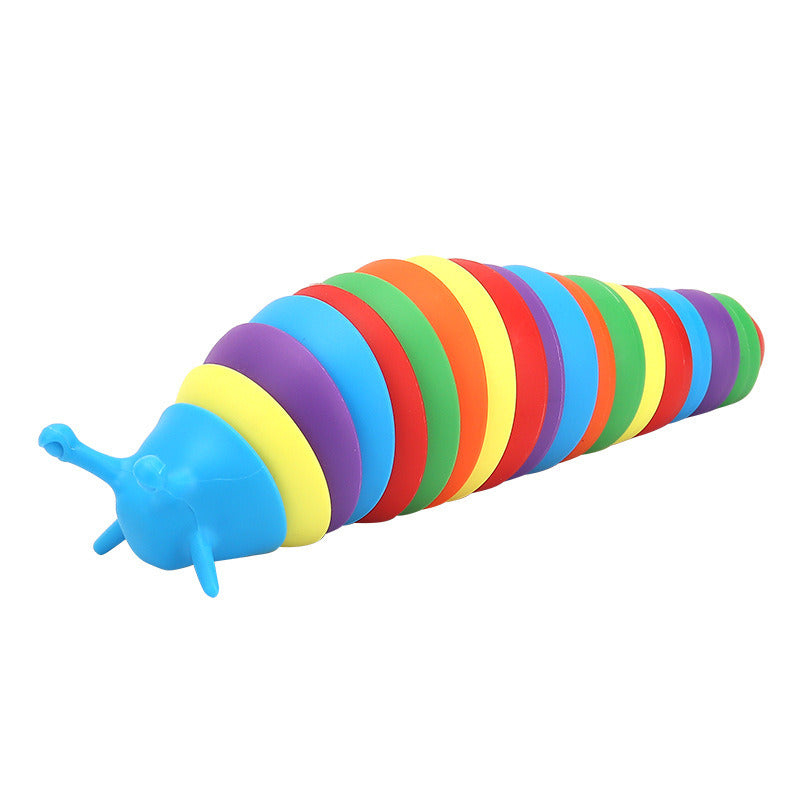 Fidget Slug; Articulated Sensory Slug Toy Makes Relaxing Sound; Caterpillar Fidget Toys Stress Relief Gifts