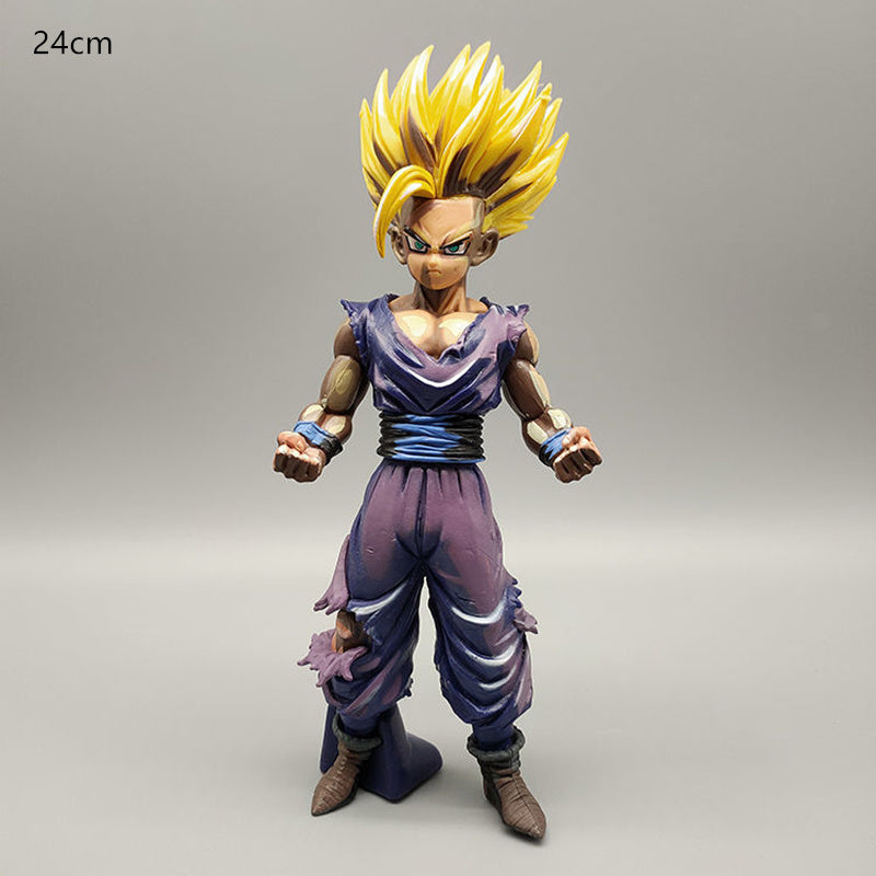 Dragon Ball Z Son Goku Sun Gohan Battle Damaged Cartoon Version Super Saiyan Doll Collection Model Toy Children's Gift