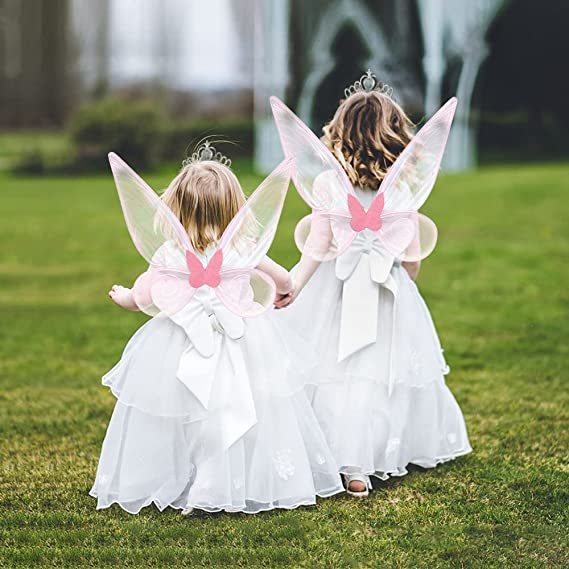 Angel wings headband fairy stick three-piece set; Fairy Wings Dress Up Sparkling Sheer Wings for Kids Girls Women