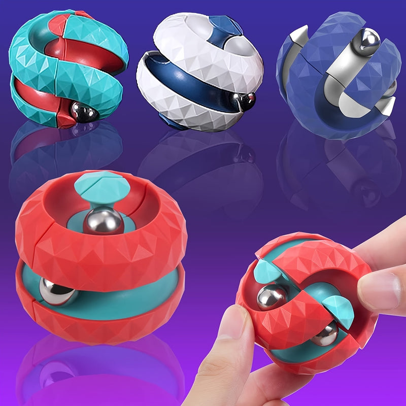 Orbit Ball Toy; Fidget Cube Puzzle Ball Spinning Toy; Track Infinite Flip Change Puzzle Games Novelty Creative Stress Relieve Toys For Kids Children Adults