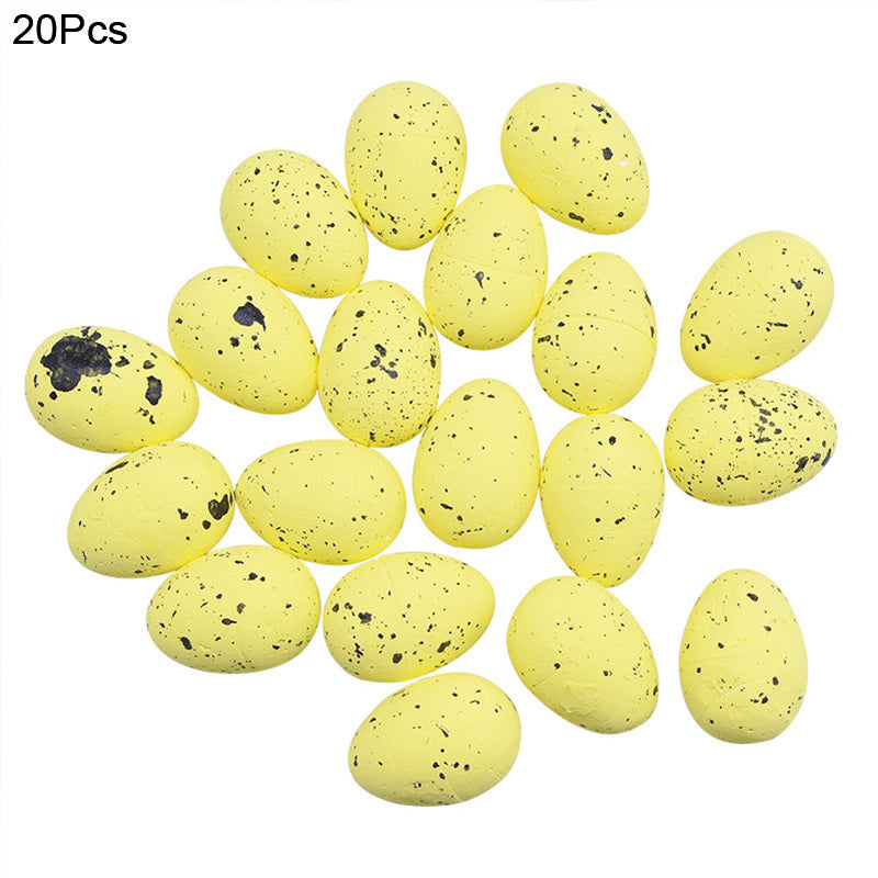 20pcs Foam Easter Eggs; Happy Easter Decorations; Painted Bird Pigeon Eggs; DIY Craft; Kids Gift; Home Decor; Easter Party Supplies