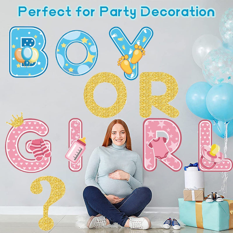 10PCS Gender Reveal Yard Sign With Stakes Boy or Girl Baby Shower Party Supplies for Indoor Outdoor Decoracion (Shipment from FBA)