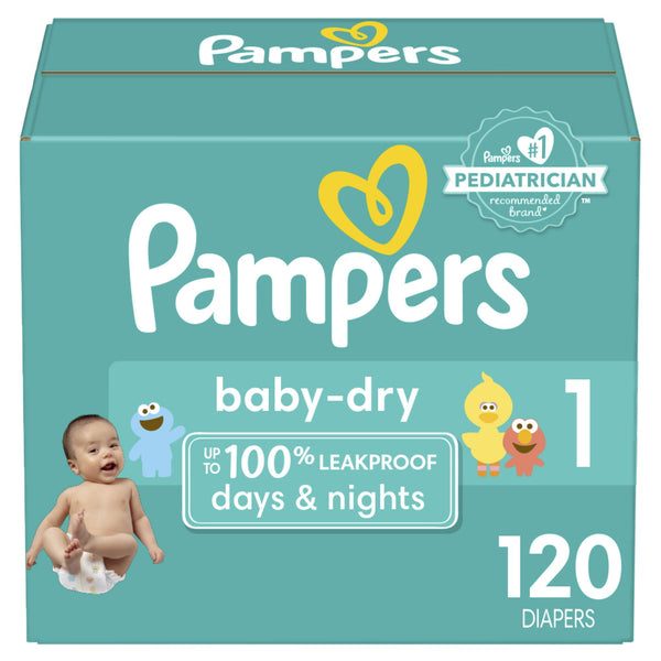 Pampers Baby-Dry Diapers Size 1, 120 Count