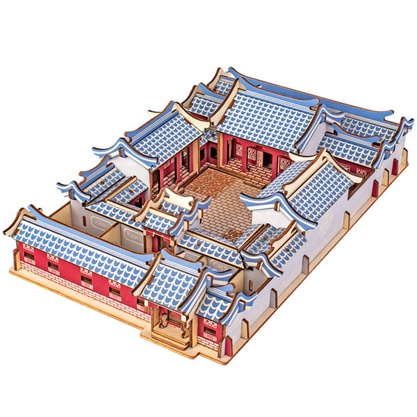 3D Wooden Puzzle for Adult Chinese Courtyard DIY Assembly City Scape Model Home Decor Gift