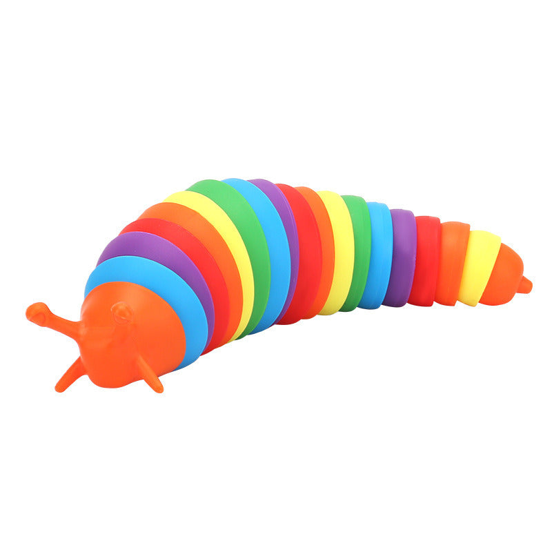 Fidget Slug; Articulated Sensory Slug Toy Makes Relaxing Sound; Caterpillar Fidget Toys Stress Relief Gifts