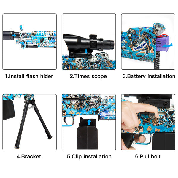 Splatter Ball Gun Gel Ball Blaster Toy Guns; NO for Nerf Guns EVA Bullet; Electric M416 with 11000 Non-Toxic; Eco-Friendly; Biodegradable Gellets; Outdoor Yard Activities Shooting Game