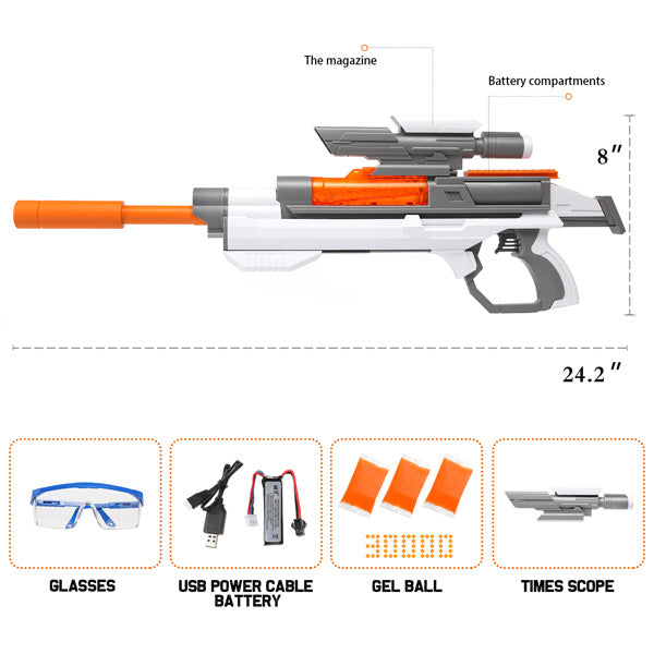 Splatter Ball Gun Gel Ball Blaster Electric Space Series Toy Guns; with 30000 Non-Toxic; Eco-Friendly; Biodegradable Gellets; Outdoor Yard Activities Shooting Game (Space Toy)