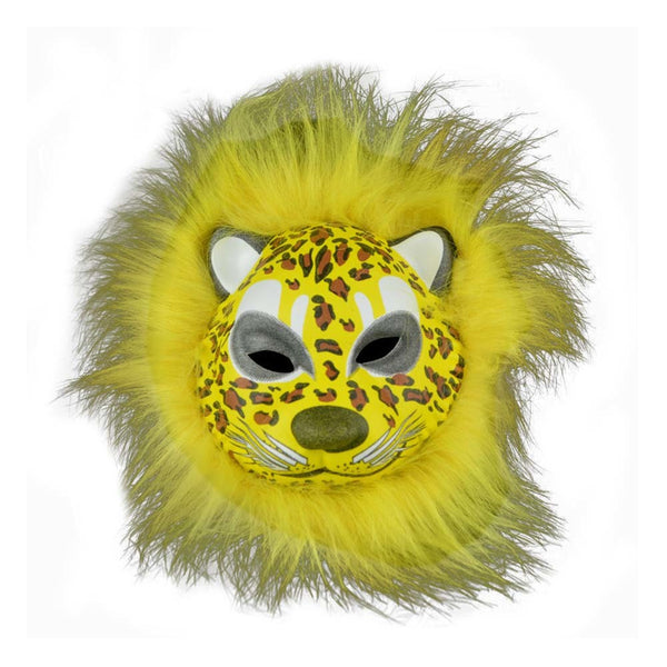 Funny Yellow Leopard Mask Pretend Play Plastic Halloween Party Novelty Face Mask