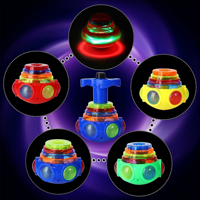 Music Gyro Kids Toy; Luminous Rotating Gyro Toy; With Colorful Light For Children