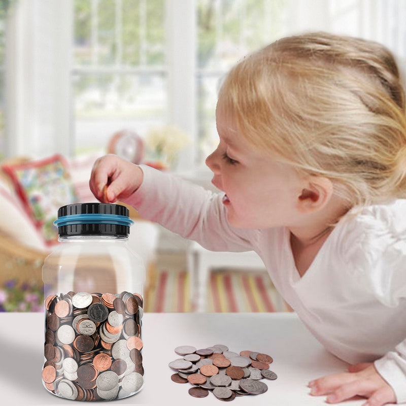 Digital Counting Money Jar; Big Piggy Bank; Piggy Bank For Kids; Piggy Bank Digital Counting Coin Bank; Money Saving Jar; Holds Over In 800; Powered By 2AAA Battery (Not Included)