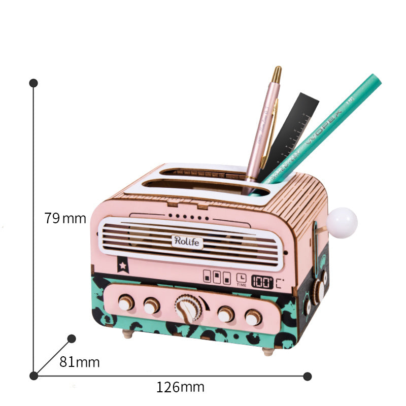 Robotime Rolife Laser Cutting DIY 3D Tissue Box Pen Holder Wooden Puzzle Game Assembly Toy Home Desk Decoration For Kids Adult