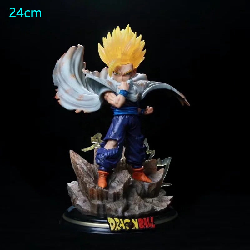 Dragon Ball Z Son Goku Sun Gohan Battle Damaged Cartoon Version Super Saiyan Doll Collection Model Toy Children's Gift